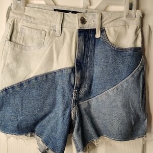 Hollister Blue Jean Shorts Asymmetrical Design